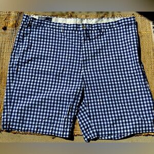 RALPH LAUREN s48w men’s shorts-look NEW-blue/white check-💯cotton